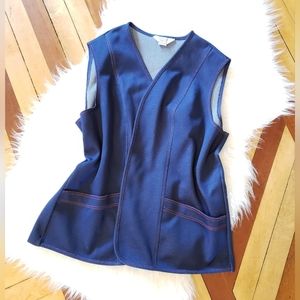 Vintage blue faux denim vest 2XL